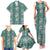 Hawaii Vintage Green Hibiscus Tapa Pattern Family Matching Tank Maxi Dress and Hawaiian Shirt