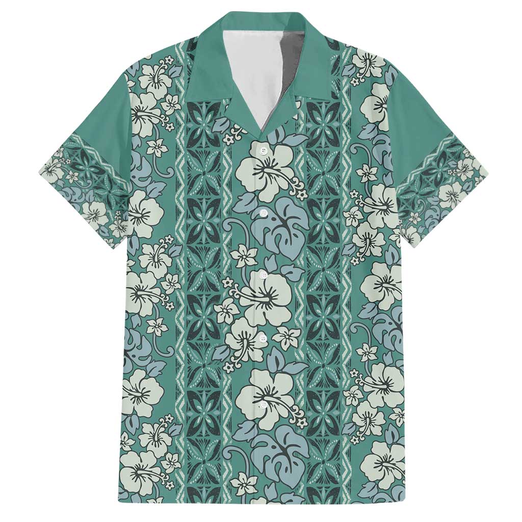 Hawaii Vintage Green Hibiscus Tapa Pattern Hawaiian Shirt LT05 Green - Polynesian Pride