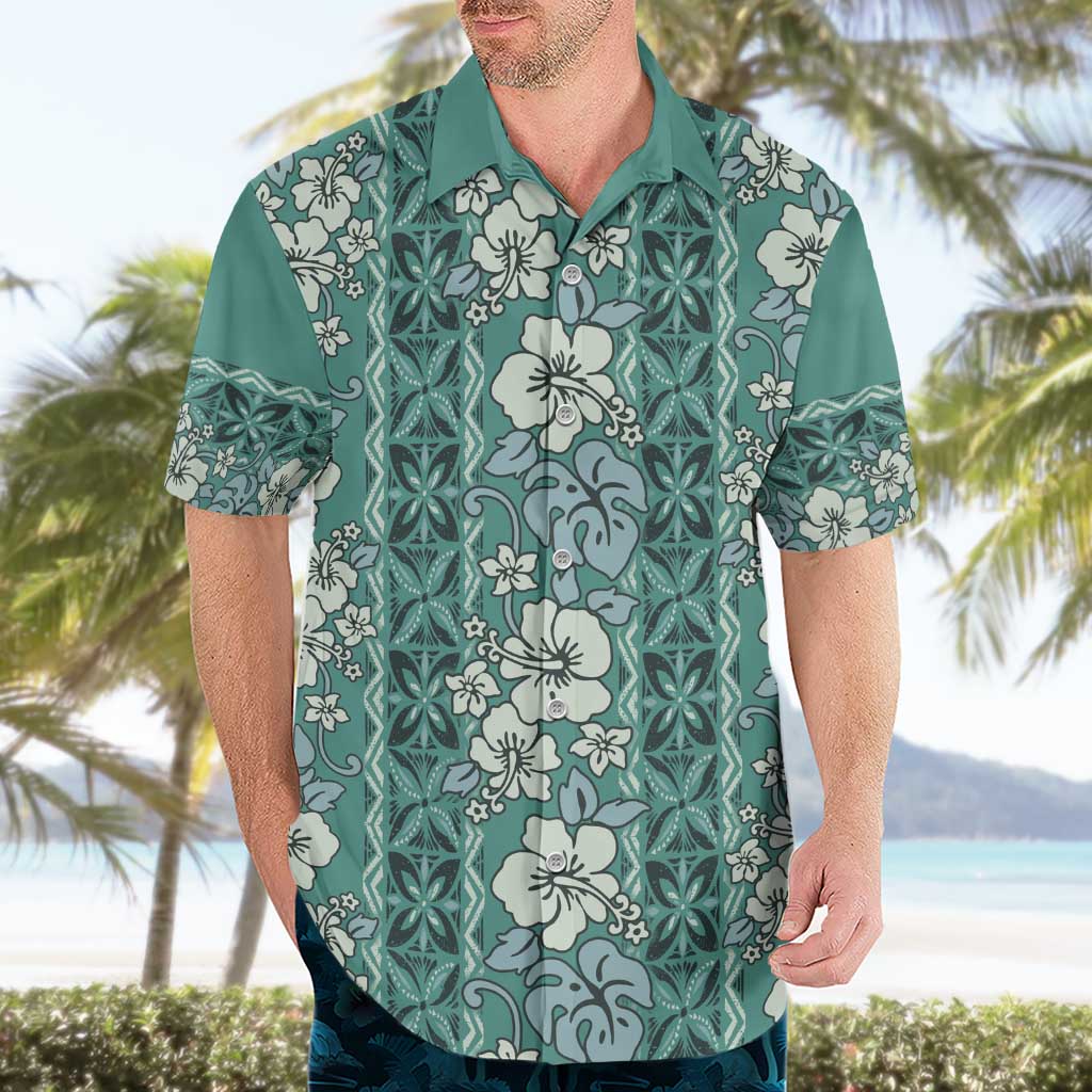 Hawaii Vintage Green Hibiscus Tapa Pattern Hawaiian Shirt LT05 - Polynesian Pride