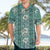 Hawaii Vintage Green Hibiscus Tapa Pattern Hawaiian Shirt