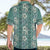 Hawaii Vintage Green Hibiscus Tapa Pattern Hawaiian Shirt