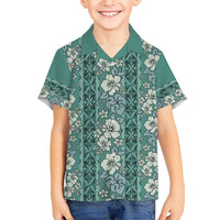 Hawaii Vintage Green Hibiscus Tapa Pattern Hawaiian Shirt LT05 - Polynesian Pride