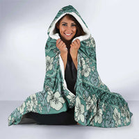 Hawaii Vintage Green Hibiscus Tapa Pattern Hooded Blanket LT05 - Polynesian Pride