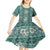 Hawaii Vintage Green Hibiscus Tapa Pattern Kid Short Sleeve Dress