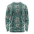 Hawaii Vintage Green Hibiscus Tapa Pattern Long Sleeve Shirt