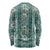 Hawaii Vintage Green Hibiscus Tapa Pattern Long Sleeve Shirt