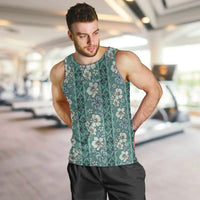 Hawaii Vintage Green Hibiscus Tapa Pattern Men Tank Top LT05 Green - Polynesian Pride