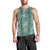 Hawaii Vintage Green Hibiscus Tapa Pattern Men Tank Top