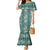 Hawaii Vintage Green Hibiscus Tapa Pattern Mermaid Dress