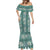 Hawaii Vintage Green Hibiscus Tapa Pattern Mermaid Dress