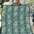 Hawaii Vintage Green Hibiscus Tapa Pattern Quilt