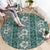 Hawaii Vintage Green Hibiscus Tapa Pattern Round Carpet