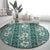 Hawaii Vintage Green Hibiscus Tapa Pattern Round Carpet