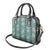 Hawaii Vintage Green Hibiscus Tapa Pattern Shoulder Handbag