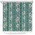 Hawaii Vintage Green Hibiscus Tapa Pattern Shower Curtain