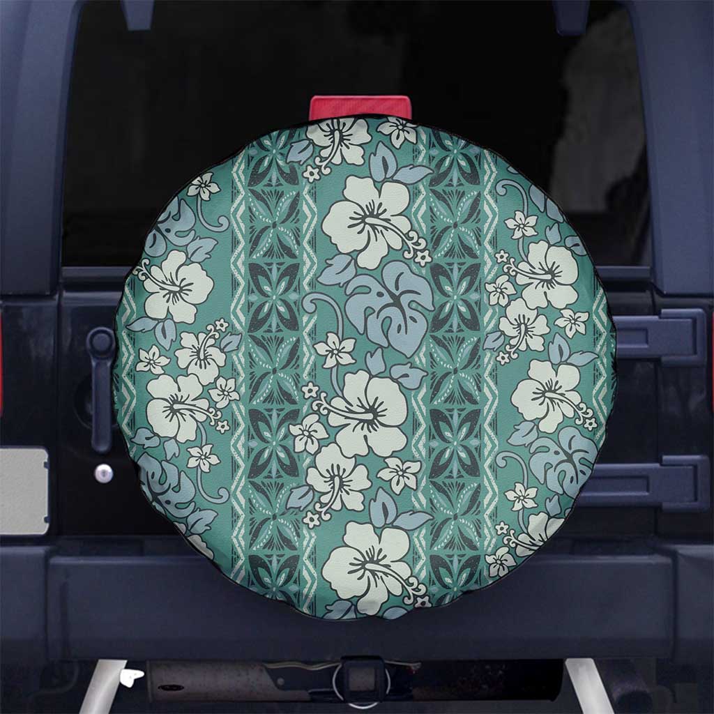 Hawaii Vintage Green Hibiscus Tapa Pattern Spare Tire Cover LT05 - Polynesian Pride