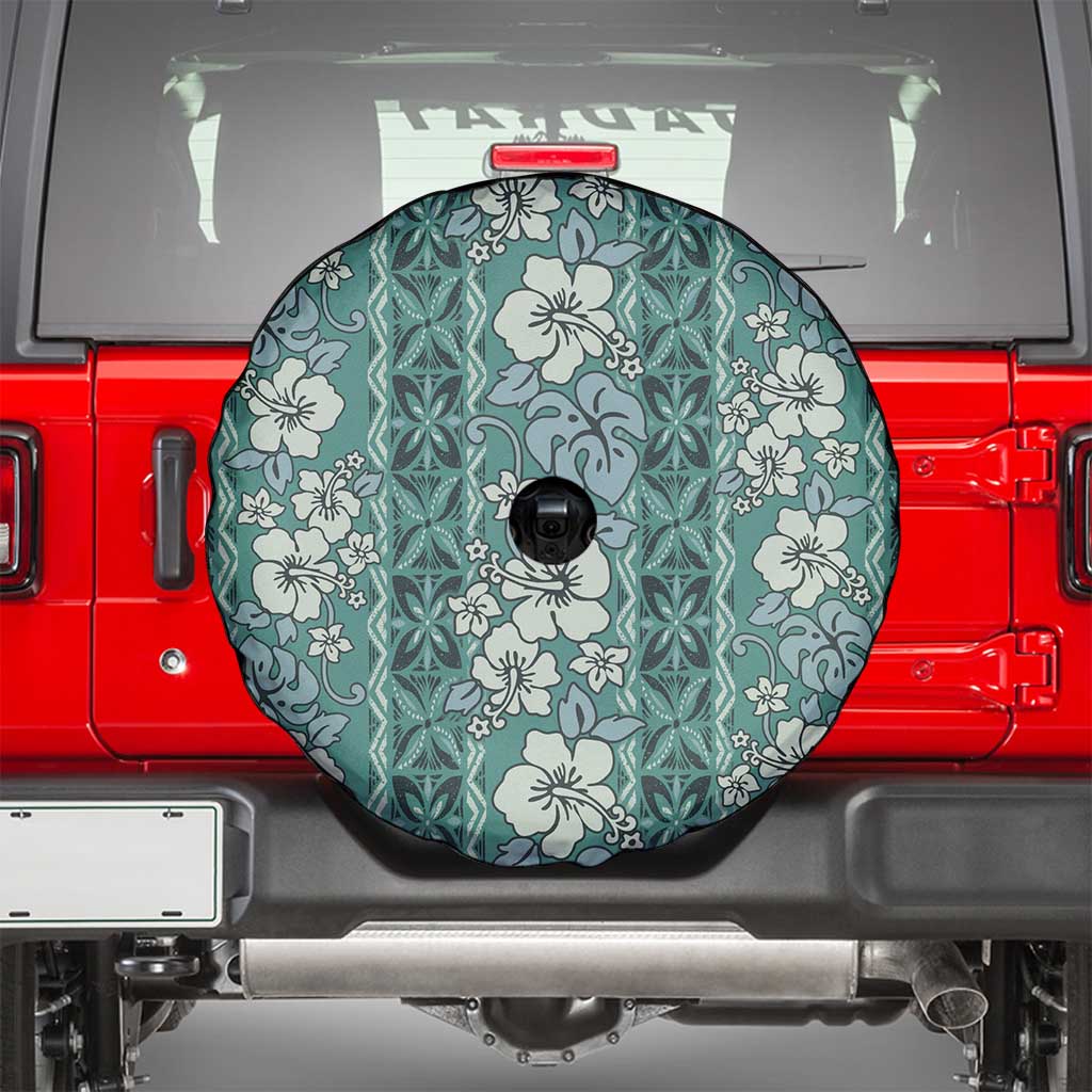 Hawaii Vintage Green Hibiscus Tapa Pattern Spare Tire Cover LT05 - Polynesian Pride