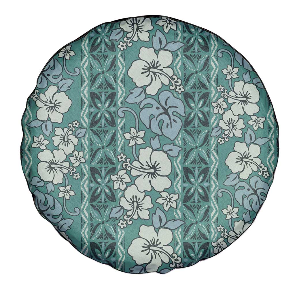Hawaii Vintage Green Hibiscus Tapa Pattern Spare Tire Cover LT05 - Polynesian Pride