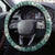 Hawaii Vintage Green Hibiscus Tapa Pattern Steering Wheel Cover