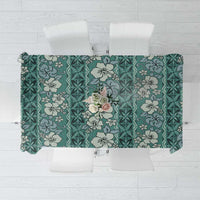 Hawaii Vintage Green Hibiscus Tapa Pattern Tablecloth LT05 Green - Polynesian Pride