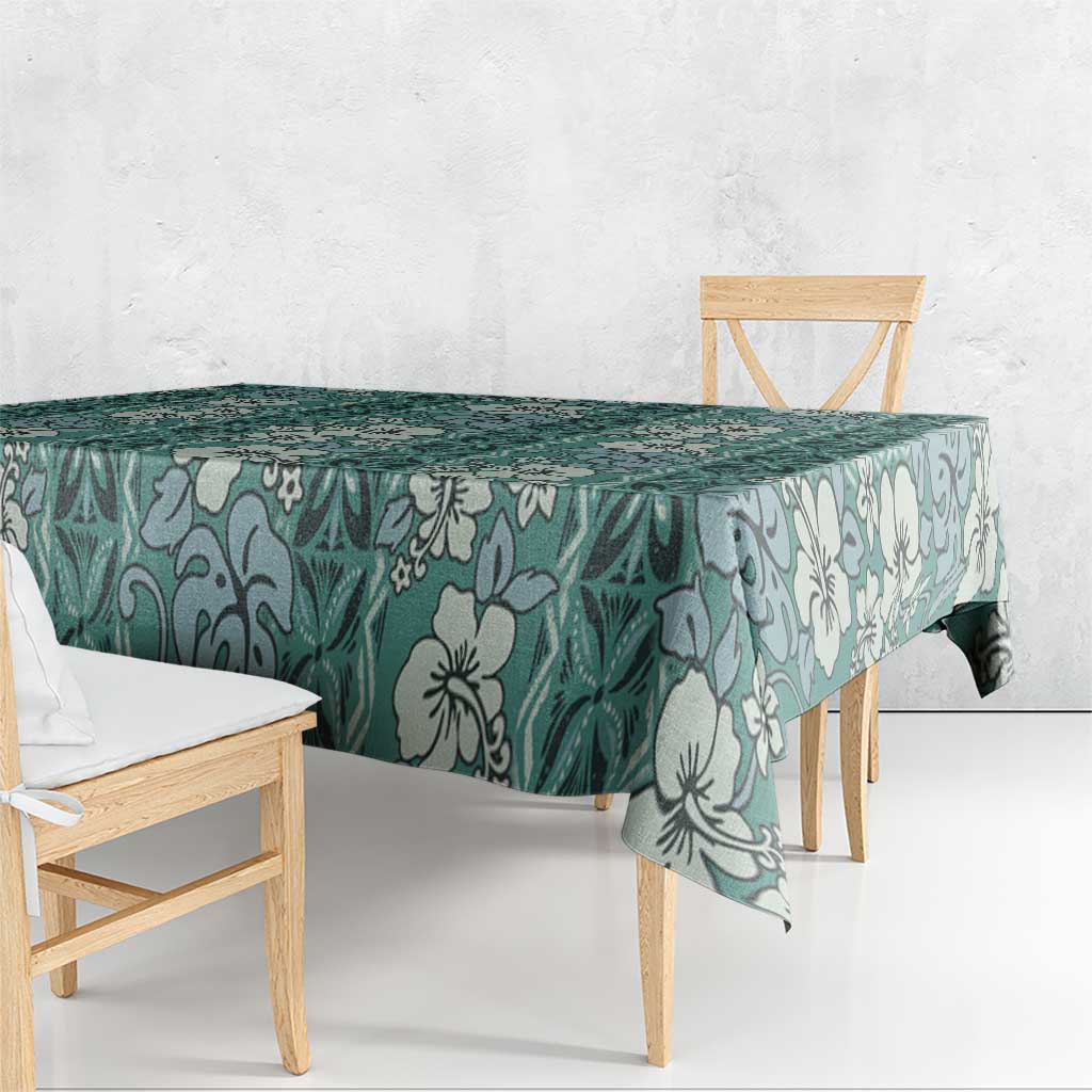 Hawaii Vintage Green Hibiscus Tapa Pattern Tablecloth LT05 - Polynesian Pride