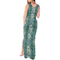 Hawaii Vintage Green Hibiscus Tapa Pattern Tank Maxi Dress LT05 - Polynesian Pride