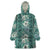 Hawaii Vintage Green Hibiscus Tapa Pattern Wearable Blanket Hoodie