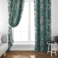 Hawaii Vintage Green Hibiscus Tapa Pattern Window Curtain LT05 - Polynesian Pride