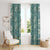 Hawaii Vintage Green Hibiscus Tapa Pattern Window Curtain