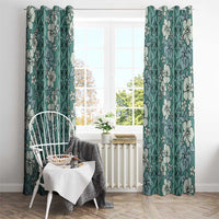 Hawaii Vintage Green Hibiscus Tapa Pattern Window Curtain LT05 - Polynesian Pride