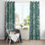 Hawaii Vintage Green Hibiscus Tapa Pattern Window Curtain