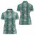 Hawaii Vintage Green Hibiscus Tapa Pattern Women Polo Shirt