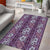 Hawaii Vintage Violet Hibiscus Tapa Pattern Area Rug