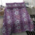 Hawaii Vintage Violet Hibiscus Tapa Pattern Bedding Set