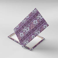 Hawaii Vintage Violet Hibiscus Tapa Pattern Canvas Wall Art LT05 With Frame Violet - Polynesian Pride