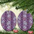 Hawaii Vintage Violet Hibiscus Tapa Pattern Ceramic Ornament