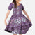 Hawaii Vintage Violet Hibiscus Tapa Pattern Family Matching Long Sleeve Bodycon Dress and Hawaiian Shirt