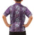 Hawaii Vintage Violet Hibiscus Tapa Pattern Family Matching Puletasi and Hawaiian Shirt