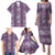 Hawaii Vintage Violet Hibiscus Tapa Pattern Family Matching Puletasi and Hawaiian Shirt