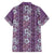 Hawaii Vintage Violet Hibiscus Tapa Pattern Family Matching Puletasi and Hawaiian Shirt