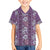 Hawaii Vintage Violet Hibiscus Tapa Pattern Family Matching Puletasi and Hawaiian Shirt