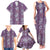 Hawaii Vintage Violet Hibiscus Tapa Pattern Family Matching Tank Maxi Dress and Hawaiian Shirt