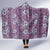 Hawaii Vintage Violet Hibiscus Tapa Pattern Hooded Blanket