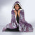 Hawaii Vintage Violet Hibiscus Tapa Pattern Hooded Blanket