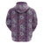 Hawaii Vintage Violet Hibiscus Tapa Pattern Hoodie