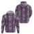 Hawaii Vintage Violet Hibiscus Tapa Pattern Hoodie