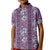 Hawaii Vintage Violet Hibiscus Tapa Pattern Kid Polo Shirt