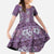 Hawaii Vintage Violet Hibiscus Tapa Pattern Kid Short Sleeve Dress