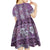 Hawaii Vintage Violet Hibiscus Tapa Pattern Kid Short Sleeve Dress