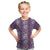 Hawaii Vintage Violet Hibiscus Tapa Pattern Kid T Shirt